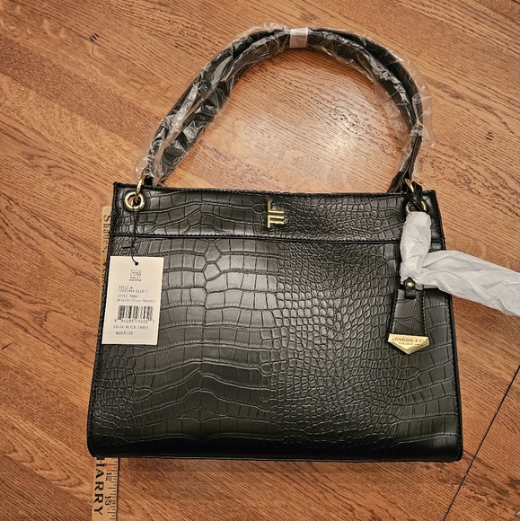LONDON FOG Brielle Croco Satchal 100th Anniversary BAG Purse NWT - Picture 3 of 11